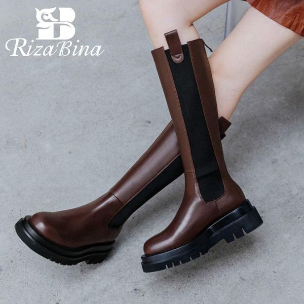 boots rizabina 2021 genuine leather mid calf shoes round toe thick bottom slip on mixed color female footwear size 34-43, Black
boots rizabina 2021 genuine leather mid calf shoes round toe thick bottom slip on mixed color female footwear size 34-43, Black