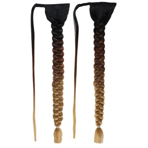 90cm 36inch super long wrap around jumbo pre braided ponytail ombre brown blonde synthetic hair ponytails extensions, Black
90cm 36inch super long wrap around jumbo pre braided ponytail ombre brown blonde synthetic hair ponytails extensions, Black