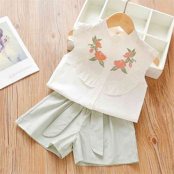 summer infant rompers clothes sleeveless print t-shirt sashes solid shorts baby girls costume 210629, White
summer infant rompers clothes sleeveless print t-shirt sashes solid shorts baby girls costume 210629, White