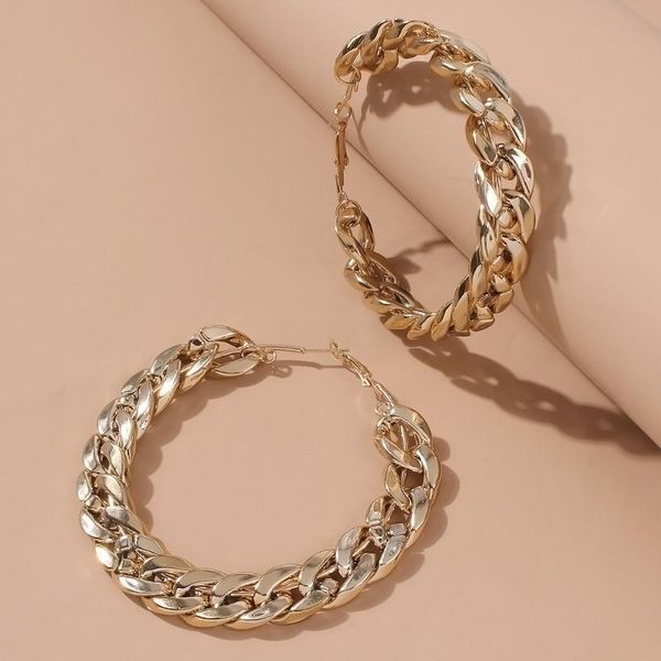 hoop & huggie exaggerate big circle twisted link chain earring punk large gold color metal geometric for women party jewelry, Golden;silver
hoop & huggie exaggerate big circle twisted link chain earring punk large gold color metal geometric for women party jewelry, Golden;silver