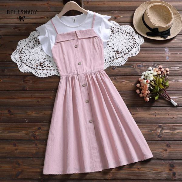 two piece false summer dress japan preppy style women round collar flare sleeve pink dresses girls simple sweet cute sundress c0304, Black;gray
two piece false summer dress japan preppy style women round collar flare sleeve pink dresses girls simple sweet cute sundress c0304, Black;gray