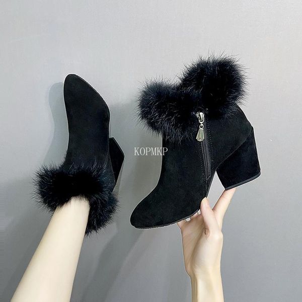 boots fashion platform women's ankle 2022 autumn pointed toe warm fur decoration side zipper casual snow 35-43, Black
boots fashion platform women's ankle 2022 autumn pointed toe warm fur decoration side zipper casual snow 35-43, Black