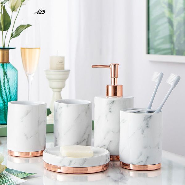 Ceramic bathroom toiletry set creative hotel supplies gargle cup white five pieces
Ceramic bathroom toiletry set creative hotel supplies gargle cup white five pieces