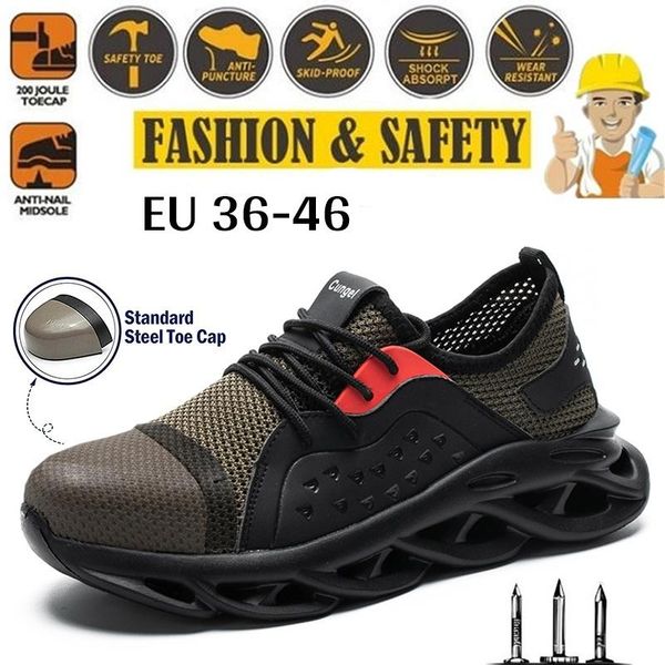 boots multi-function work sheos mens saftey steel toe breathable sneakers, Black
boots multi-function work sheos mens saftey steel toe breathable sneakers, Black