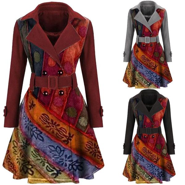 women's jackets women hooded ethnic printed long sleeve belt woolen slim 2021 casual warm winter female jacket overcoat outwear #40, Black;brown
women's jackets women hooded ethnic printed long sleeve belt woolen slim 2021 casual warm winter female jacket overcoat outwear #40, Black;brown