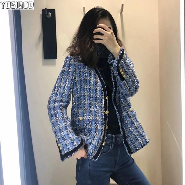 women's jackets yosibcd women 2021 fashion pockets frayed trims tweed jacket coat vintage v long sleeve female outerwear chic, Black;brown
women's jackets yosibcd women 2021 fashion pockets frayed trims tweed jacket coat vintage v long sleeve female outerwear chic, Black;brown