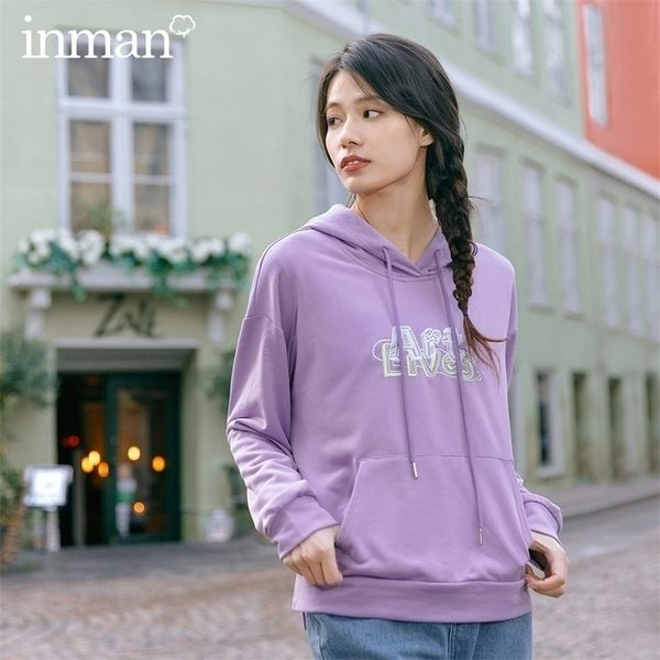 inman spring new arriavl literary drawstring contrast color letter embroidered all-match hoodie 201126, Black
inman spring new arriavl literary drawstring contrast color letter embroidered all-match hoodie 201126, Black