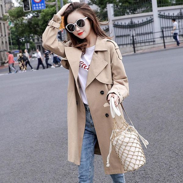 women's trench coats windbreaker coat long small spring and autumn 2021 korean version british style this year, Tan;black
women's trench coats windbreaker coat long small spring and autumn 2021 korean version british style this year, Tan;black