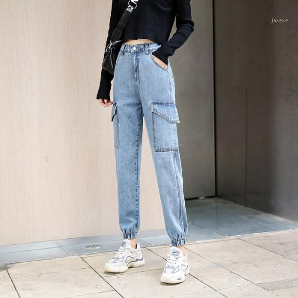 spring autumn new loose jeans woman straight high waist slimming multi-pocket beam foot tooling old pants elasticated trousers1, Blue
spring autumn new loose jeans woman straight high waist slimming multi-pocket beam foot tooling old pants elasticated trousers1, Blue