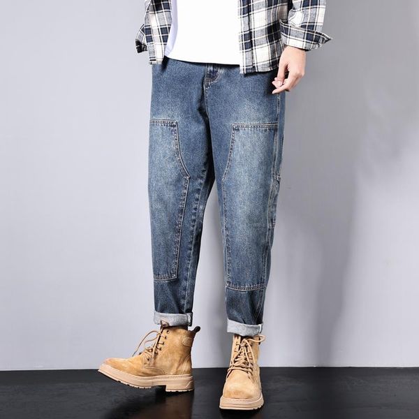 men's jeans baggy men loose fit harem pants wide leg fashion side pockets blue hip hop streetwear casual denim trousers spring autumn
men's jeans baggy men loose fit harem pants wide leg fashion side pockets blue hip hop streetwear casual denim trousers spring autumn