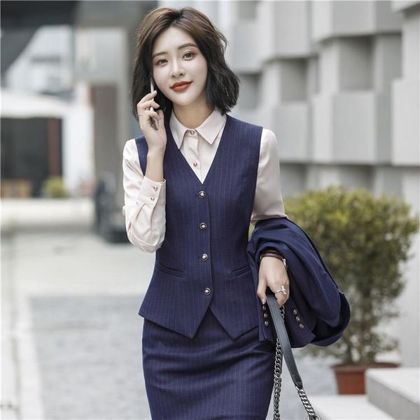 two piece dress fall / winter 2021 professional suit temperament fashion stripe interview women spot, White
two piece dress fall / winter 2021 professional suit temperament fashion stripe interview women spot, White