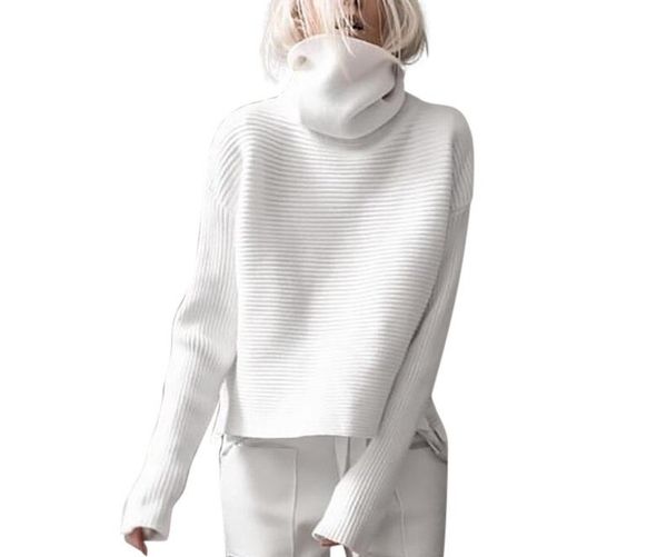 women's sweaters long sleeve turtleneck knitted sweater autumn white women pollover femme chandails, White;black
women's sweaters long sleeve turtleneck knitted sweater autumn white women pollover femme chandails, White;black