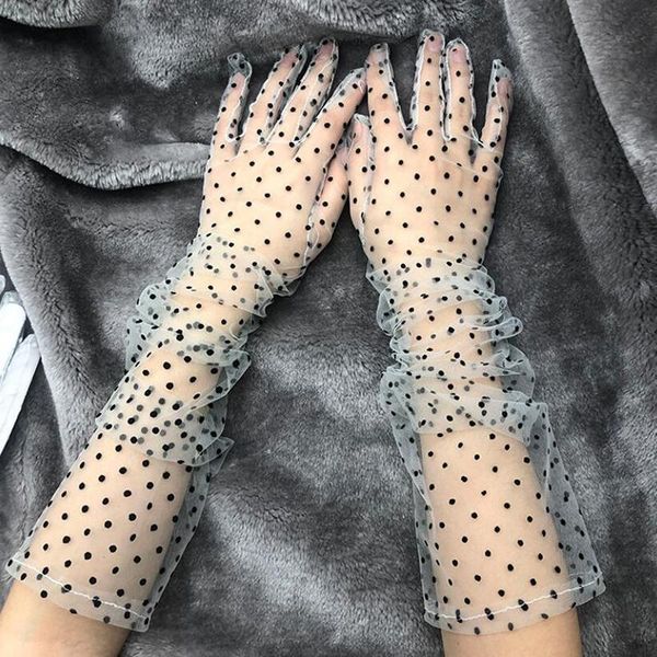 five fingers gloves 1 pair women short tulle stretchy lace spots full finger mittens mesh, Blue;gray
five fingers gloves 1 pair women short tulle stretchy lace spots full finger mittens mesh, Blue;gray