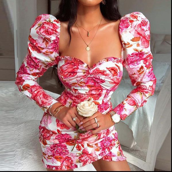 2021 new women ladies evening party flower dress prom ball mini dresses women long puff sleeve slim club dress, Black;gray
2021 new women ladies evening party flower dress prom ball mini dresses women long puff sleeve slim club dress, Black;gray