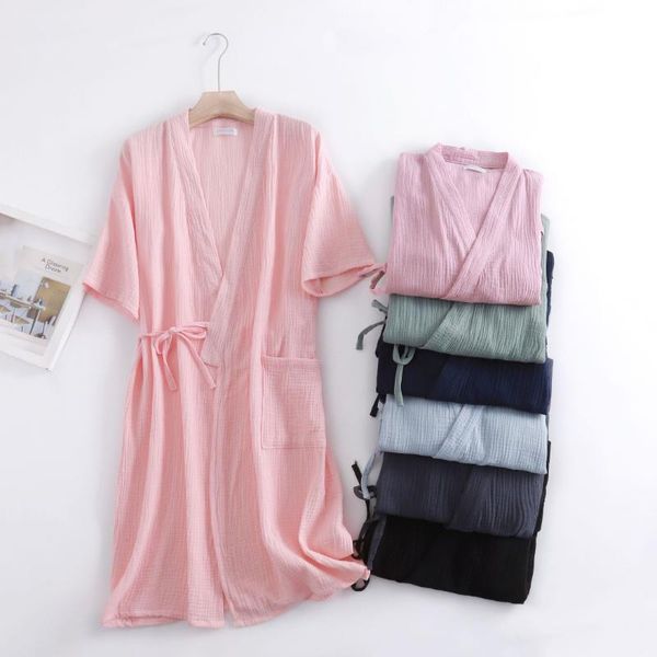 women's sleepwear summer 100% cotton gauze crepe short sleeve robes for women and men solid bathrobe loose soft japanese-style kimono r, Black;red
women's sleepwear summer 100% cotton gauze crepe short sleeve robes for women and men solid bathrobe loose soft japanese-style kimono r, Black;red