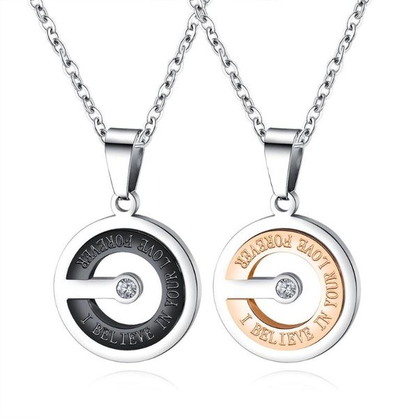 pendant necklaces fashion men and women simple crystal round necklace stainless steel couple 3-gx1554, Silver
pendant necklaces fashion men and women simple crystal round necklace stainless steel couple 3-gx1554, Silver
