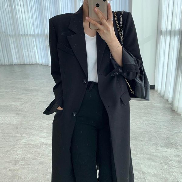 women's trench coats women jacket 2021 autumn korean chic elegant temperament lapel design two-button loose long sleeve mid-length blaz, Tan;black
women's trench coats women jacket 2021 autumn korean chic elegant temperament lapel design two-button loose long sleeve mid-length blaz, Tan;black