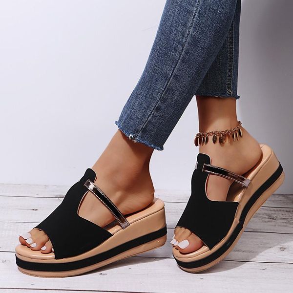 dress shoes summer women's sandals fashion comfortable slope heel thick sole wear ladies beach breathable plus size mujer, Black
dress shoes summer women's sandals fashion comfortable slope heel thick sole wear ladies beach breathable plus size mujer, Black