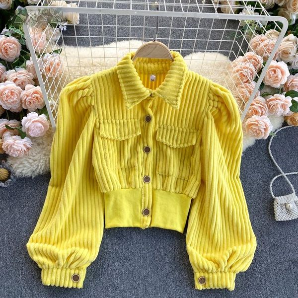 women's blouses & shirts turn down collar puff long sleeve blouse women slim fit multicolor single breast blusas spring 2021 outwear sh, White
women's blouses & shirts turn down collar puff long sleeve blouse women slim fit multicolor single breast blusas spring 2021 outwear sh, White