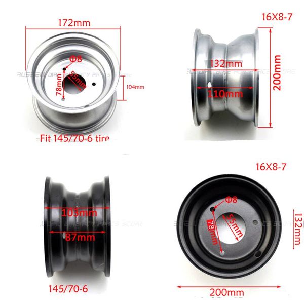 motorcycle wheels & tires 6 inch 7 rim wheel 3 bolt for 145/70-6 16x8-7 tire tyre mini go-kart quad bike atv chinese taotao roketa sunl 110c
motorcycle wheels & tires 6 inch 7 rim wheel 3 bolt for 145/70-6 16x8-7 tire tyre mini go-kart quad bike atv chinese taotao roketa sunl 110c