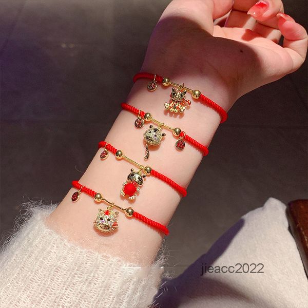 braided bracelet chinese zodiac year tiger this red rope female crystal woven high sense hand ornament, Golden;silver
braided bracelet chinese zodiac year tiger this red rope female crystal woven high sense hand ornament, Golden;silver