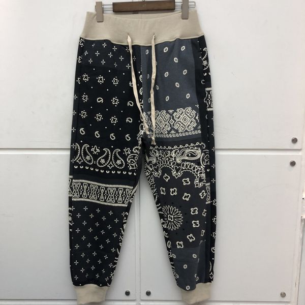 2021 new fw kapital woman sweatpants streetwear heavy fabric joggers drawstring pants cashew flower trousers men clothing 7vrd, Black 
2021 new fw kapital woman sweatpants streetwear heavy fabric joggers drawstring pants cashew flower trousers men clothing 7vrd, Black