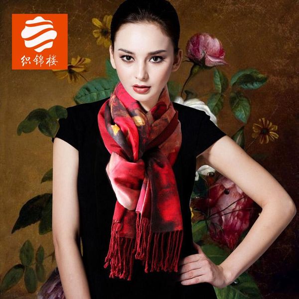 scarves brocade house long mulberry silk scarf warm velvet double for women in spring and autumn, Blue;gray
scarves brocade house long mulberry silk scarf warm velvet double for women in spring and autumn, Blue;gray