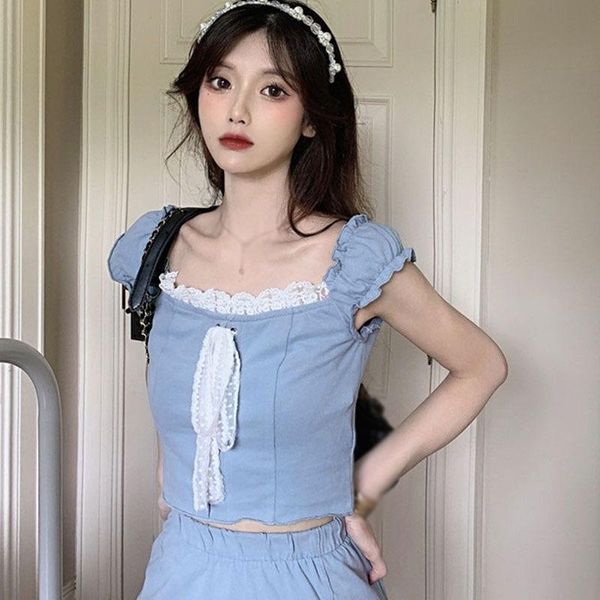 women's t-shirt sweet lace up knitted cute short sleeve female cozy bow tie slim bottoming soft t shirts, White
women's t-shirt sweet lace up knitted cute short sleeve female cozy bow tie slim bottoming soft t shirts, White