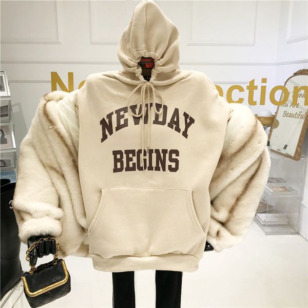 lettering printed with hood women's nightgown winter design thick and loose mid-length 5zsq, Black
lettering printed with hood women's nightgown winter design thick and loose mid-length 5zsq, Black