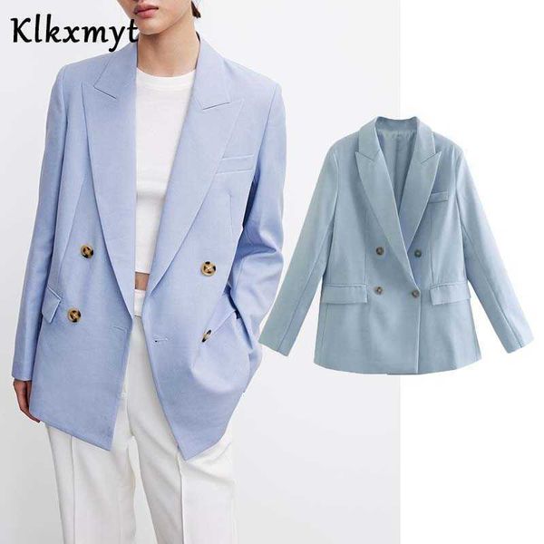 klkxmyt za women fashion double breasted casual blazer coat office wear ladies pockets vintage outwear suit chic 210527, White;black
klkxmyt za women fashion double breasted casual blazer coat office wear ladies pockets vintage outwear suit chic 210527, White;black