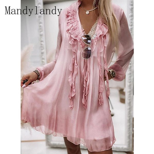 casual dresses mandylandy women's elegant ruffle mini dress ladies fashion long lantern sleeve v neck chiffon vacation, Black;gray
casual dresses mandylandy women's elegant ruffle mini dress ladies fashion long lantern sleeve v neck chiffon vacation, Black;gray