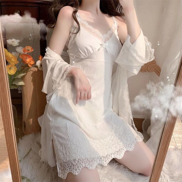 women's sleepwear white bride robe sets 2pcs satin lace kimono gown solid thin women summer casual strap nightie with chest pads, Black;red
women's sleepwear white bride robe sets 2pcs satin lace kimono gown solid thin women summer casual strap nightie with chest pads, Black;red