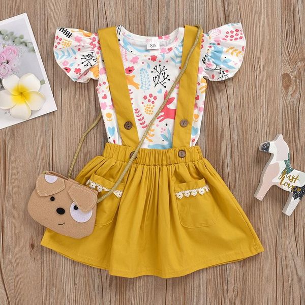 clothing sets baby girl's set heart print short sleeve t-shirt and suspender skirt yellow suit for birthday party summer, White
clothing sets baby girl's set heart print short sleeve t-shirt and suspender skirt yellow suit for birthday party summer, White