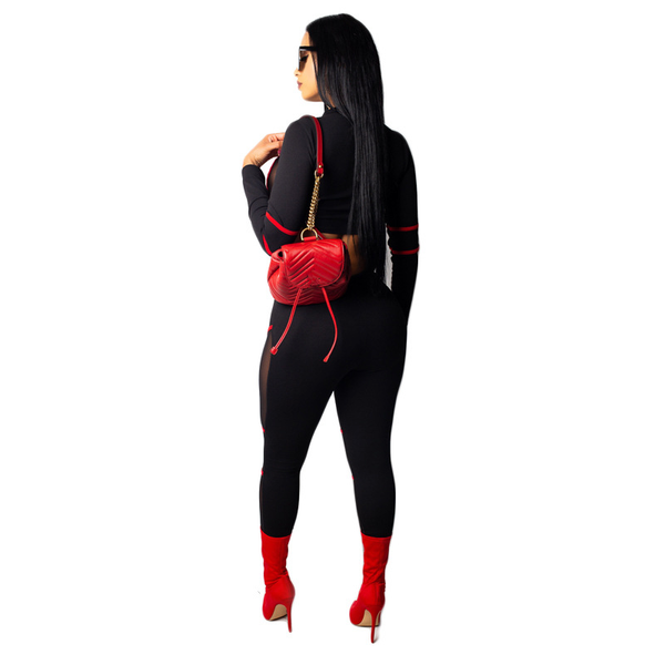 black mesh spliced bandage two piece set and pants suits club matching outfits fall 2piece set women d37-ae87, White
black mesh spliced bandage two piece set and pants suits club matching outfits fall 2piece set women d37-ae87, White