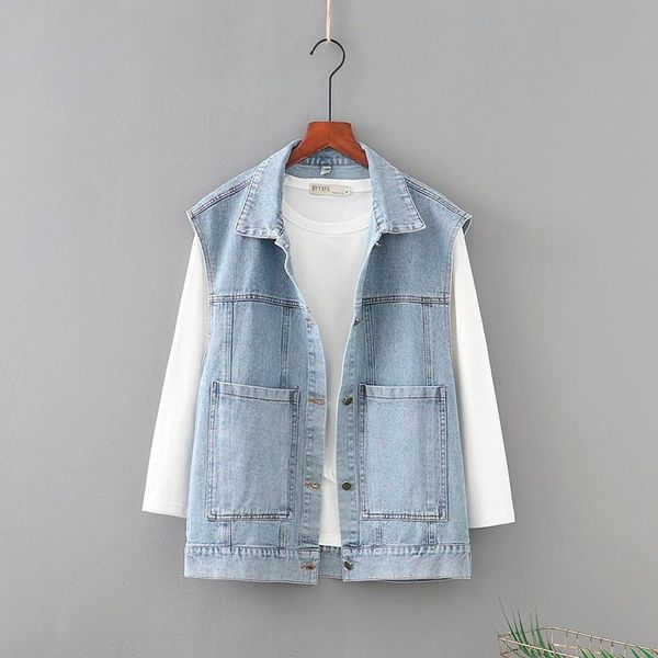 women's jackets vests women spring autumn all match bf style sleeveless female jacket denim chic basic simple womens outwear plus size, Black;brown
women's jackets vests women spring autumn all match bf style sleeveless female jacket denim chic basic simple womens outwear plus size, Black;brown