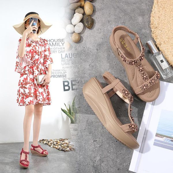 sandals bohemian style women 2021 spring t-strap elastic band wedges flower female fashion casaul women's shoes, Black
sandals bohemian style women 2021 spring t-strap elastic band wedges flower female fashion casaul women's shoes, Black