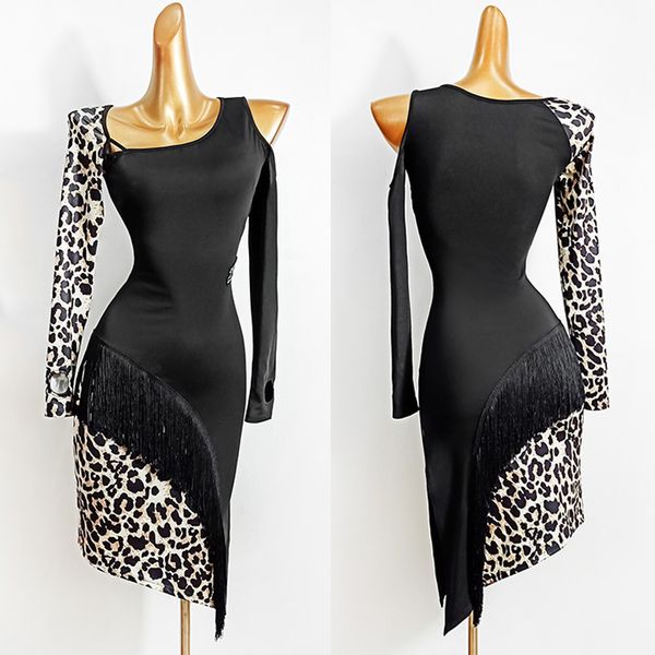 latin dance dress women leopard fringed black dance dress long sleeve samba rumba tango tap dance wear practice clothes vdb2728, Black;red
latin dance dress women leopard fringed black dance dress long sleeve samba rumba tango tap dance wear practice clothes vdb2728, Black;red