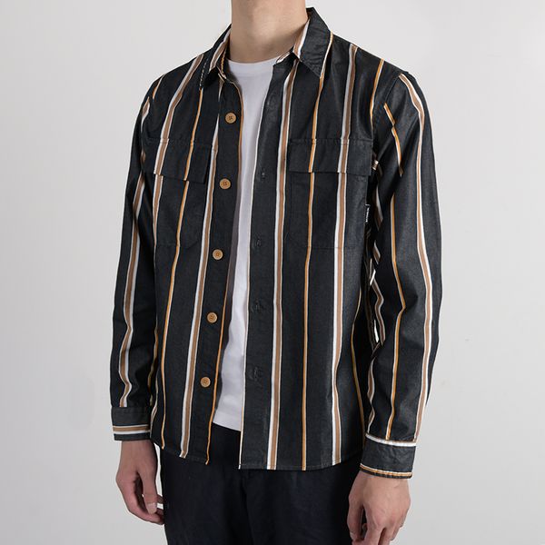 2021 new japanese style striped long-sleeved trendy casual retro stripe shirt for men handsome shirts b9h6, White;black
2021 new japanese style striped long-sleeved trendy casual retro stripe shirt for men handsome shirts b9h6, White;black