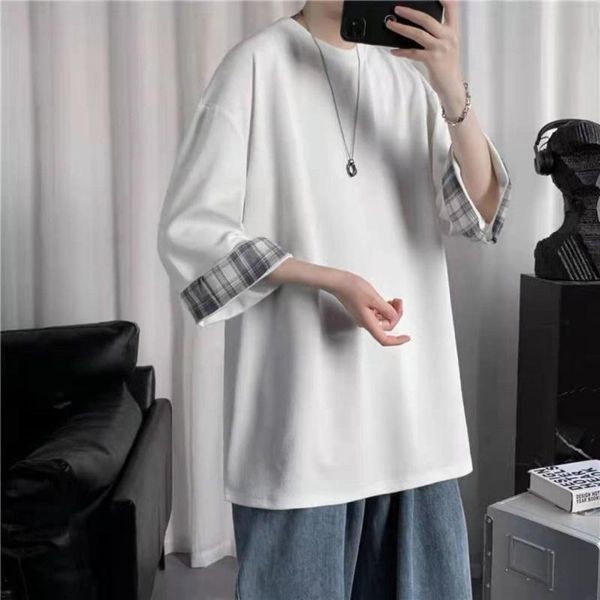 men's t-shirts plaid round neck short sleeve t-shirt 2021 summer fashion clothes men tshirt streetwear harajuku style t shirt, White;black
men's t-shirts plaid round neck short sleeve t-shirt 2021 summer fashion clothes men tshirt streetwear harajuku style t shirt, White;black
