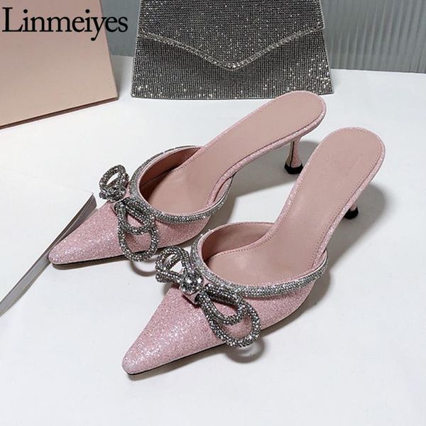 satin women slippers pointed toe slides ladies crystal bowknot women mules glittering party shoes for 2021, Black
satin women slippers pointed toe slides ladies crystal bowknot women mules glittering party shoes for 2021, Black
