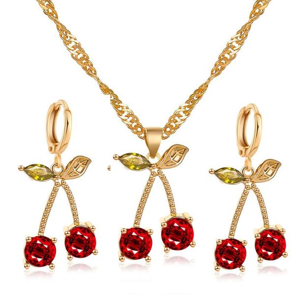 earrings & necklace fashion cherry jewelry sets women glamour zircon crystal drop collier bijoux brincos, Silver
earrings & necklace fashion cherry jewelry sets women glamour zircon crystal drop collier bijoux brincos, Silver