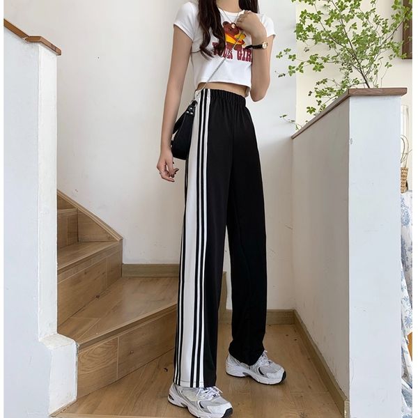 vintage stripe longshanks wide belt high black split straight legs pants women's pants t5xq, Black;white
vintage stripe longshanks wide belt high black split straight legs pants women's pants t5xq, Black;white