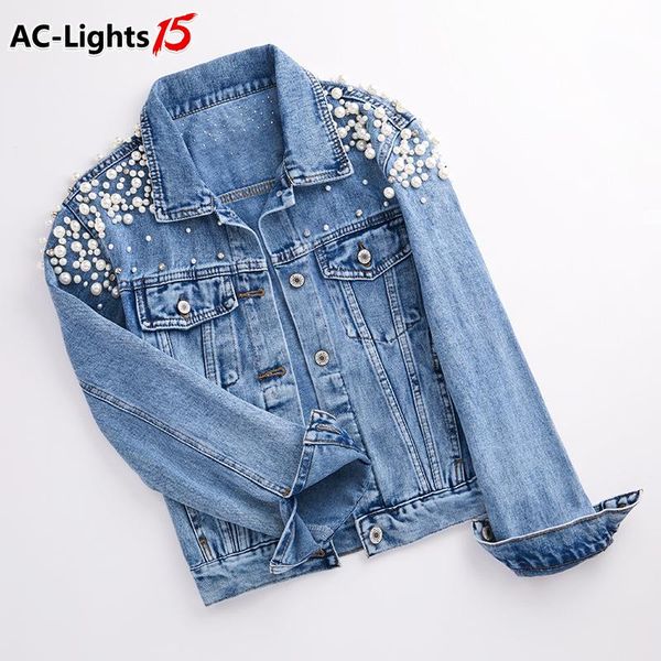 women's jackets turn-down collar jean jacket for women pearl beading short denim loose casual long sleeve vintage coat female, Black;brown
women's jackets turn-down collar jean jacket for women pearl beading short denim loose casual long sleeve vintage coat female, Black;brown