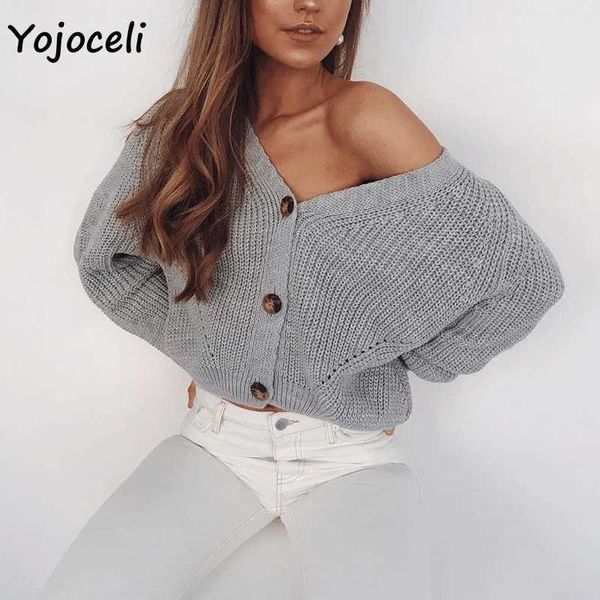 yojoceli autumn winter knitted cardigan coat v neck loose sweater jumper 210609, White
yojoceli autumn winter knitted cardigan coat v neck loose sweater jumper 210609, White