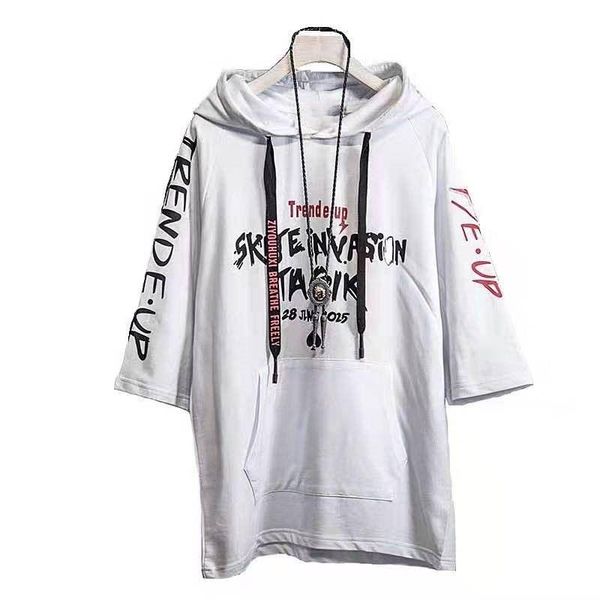 men's t-shirts summer mens casual high street printing hooded jogger sportswear fashion loose cotton men tracksuit, White;black
men's t-shirts summer mens casual high street printing hooded jogger sportswear fashion loose cotton men tracksuit, White;black