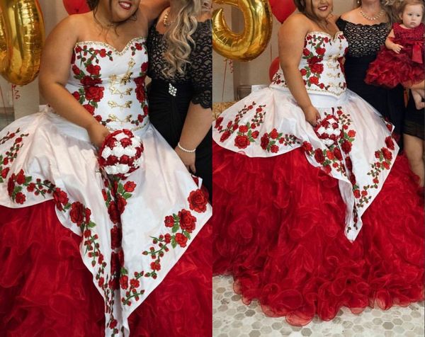 stunning red and white plus size quinceanera prom formal dress 3d floral flowers charro ball gown long mexican vestidos 15 anos, Blue;red
stunning red and white plus size quinceanera prom formal dress 3d floral flowers charro ball gown long mexican vestidos 15 anos, Blue;red