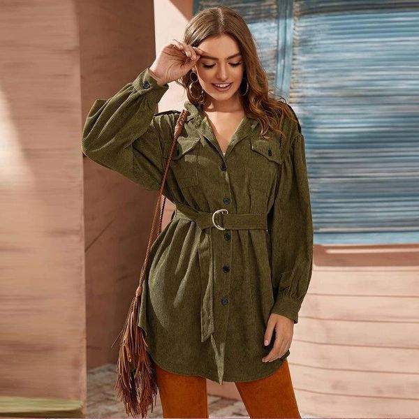 army green lapel loose british-style simple women jacket autumn new single-breasted pocket mid-length coats and jackets women, Black;brown
army green lapel loose british-style simple women jacket autumn new single-breasted pocket mid-length coats and jackets women, Black;brown