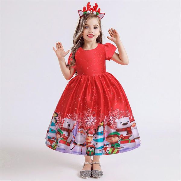 girl's dresses red christmas dress for kids girls xmas party printed snowman holiday carnival costume children wedding clothes, Red;yellow
girl's dresses red christmas dress for kids girls xmas party printed snowman holiday carnival costume children wedding clothes, Red;yellow
