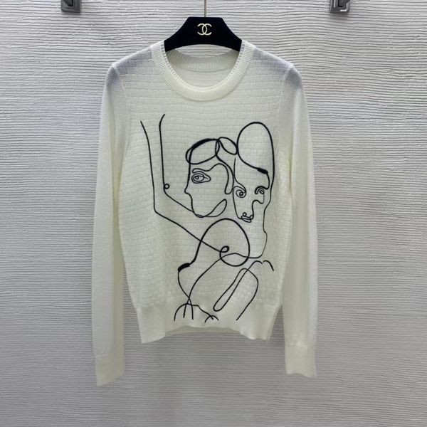 2022 spring milan runway sweaters o neck long sleeve women's sweaters high end jacquard pullover designer sweater 1106-3, White;black
2022 spring milan runway sweaters o neck long sleeve women's sweaters high end jacquard pullover designer sweater 1106-3, White;black