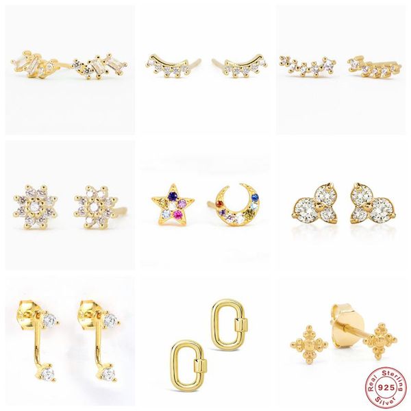 stud aide 925 sterling silver rainbow zircon star moon earrings for women earring climber ear crawlers crystal flower studs, Golden;silver
stud aide 925 sterling silver rainbow zircon star moon earrings for women earring climber ear crawlers crystal flower studs, Golden;silver
